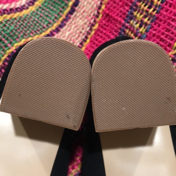 Kensie black suede peep toe booties black heel fringe NWOT 9.5 - Picture 5 of 5